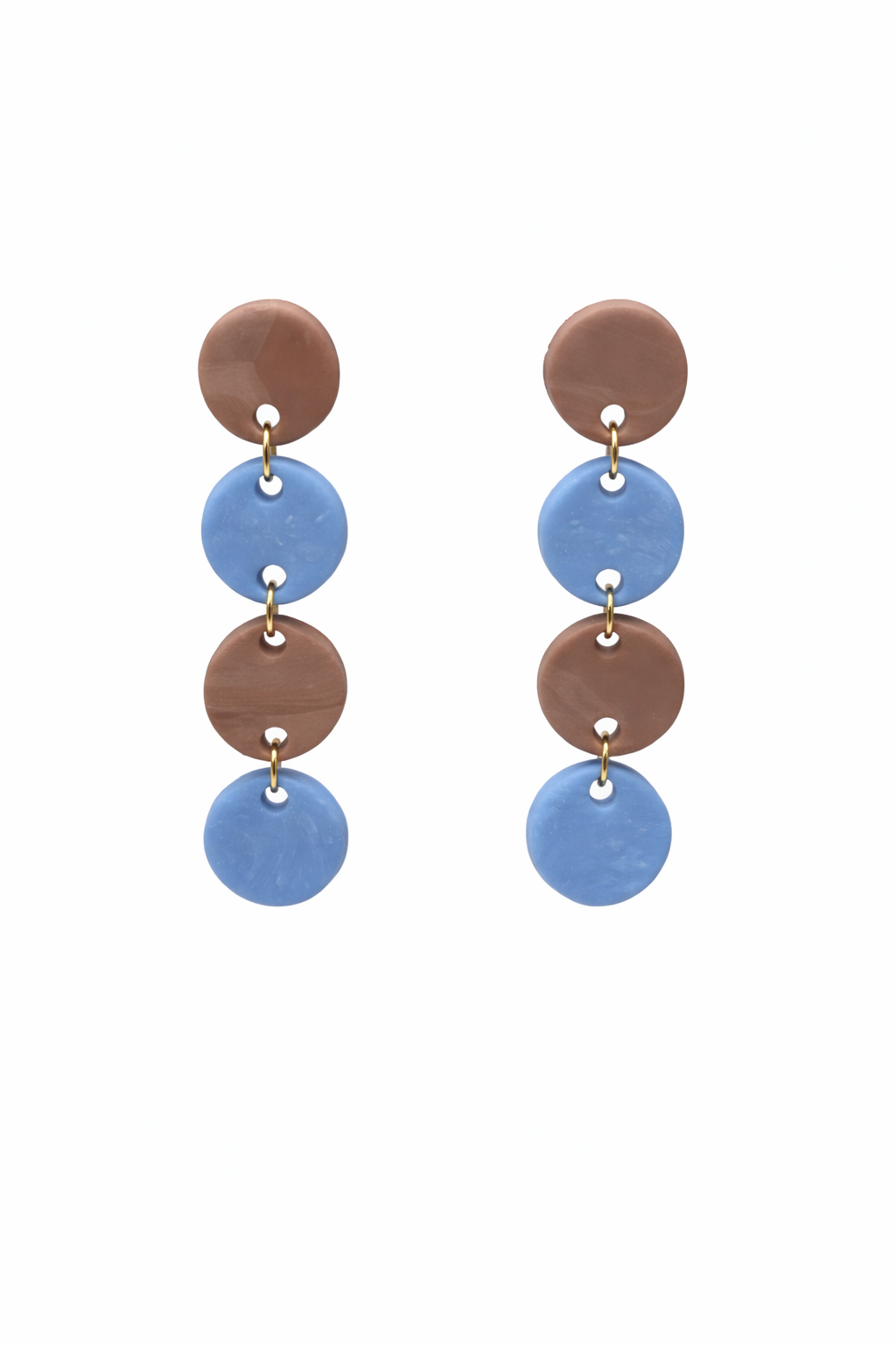 Pendientes Planeta marrón y celeste