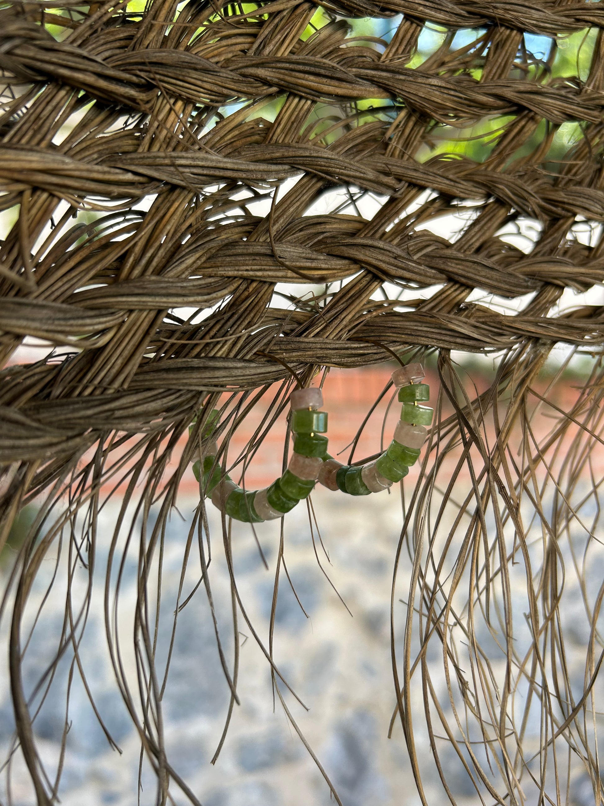 Pendientes Miami (verde y beige)